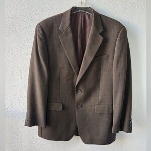 Lauren Ralph Lauren Wool Brown Tweed Men’s Blazer Size 40R 2-Button Office